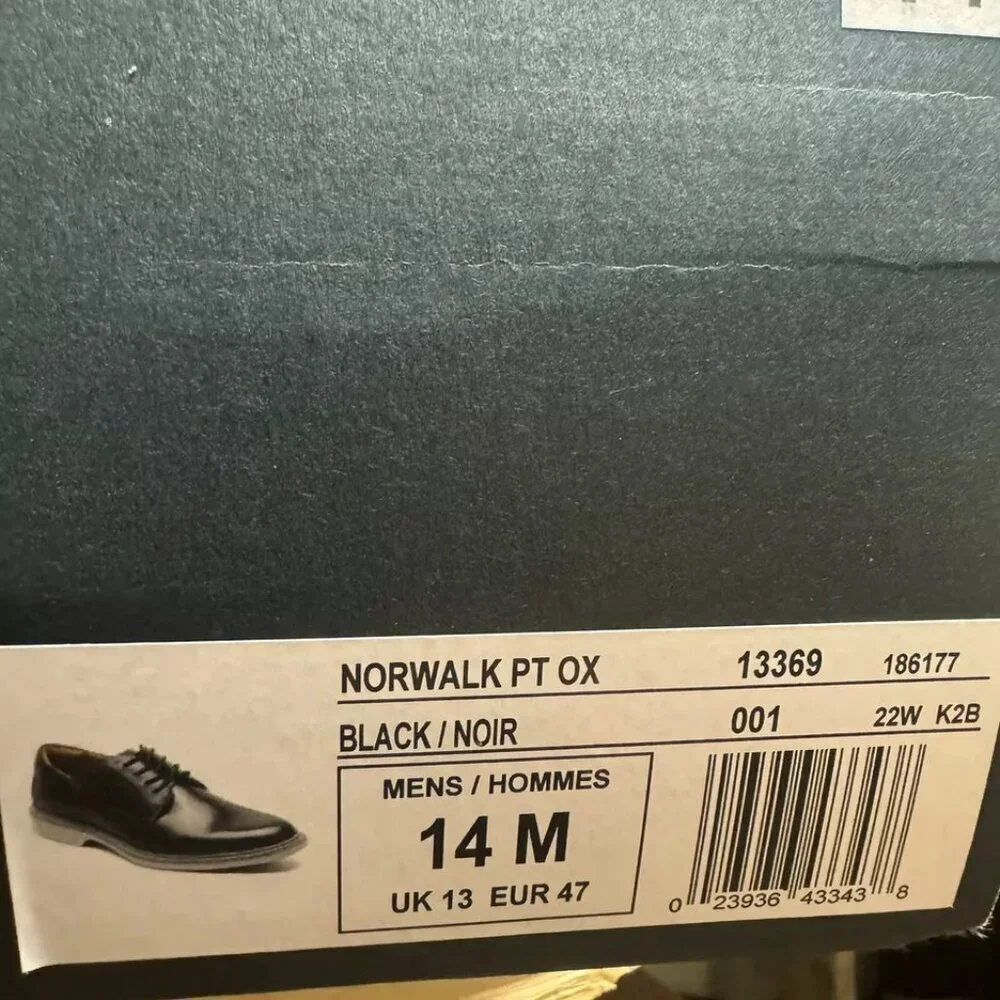 Nunn Bush Mens Norwalk Plain Toe Oxford Black Size 14 M